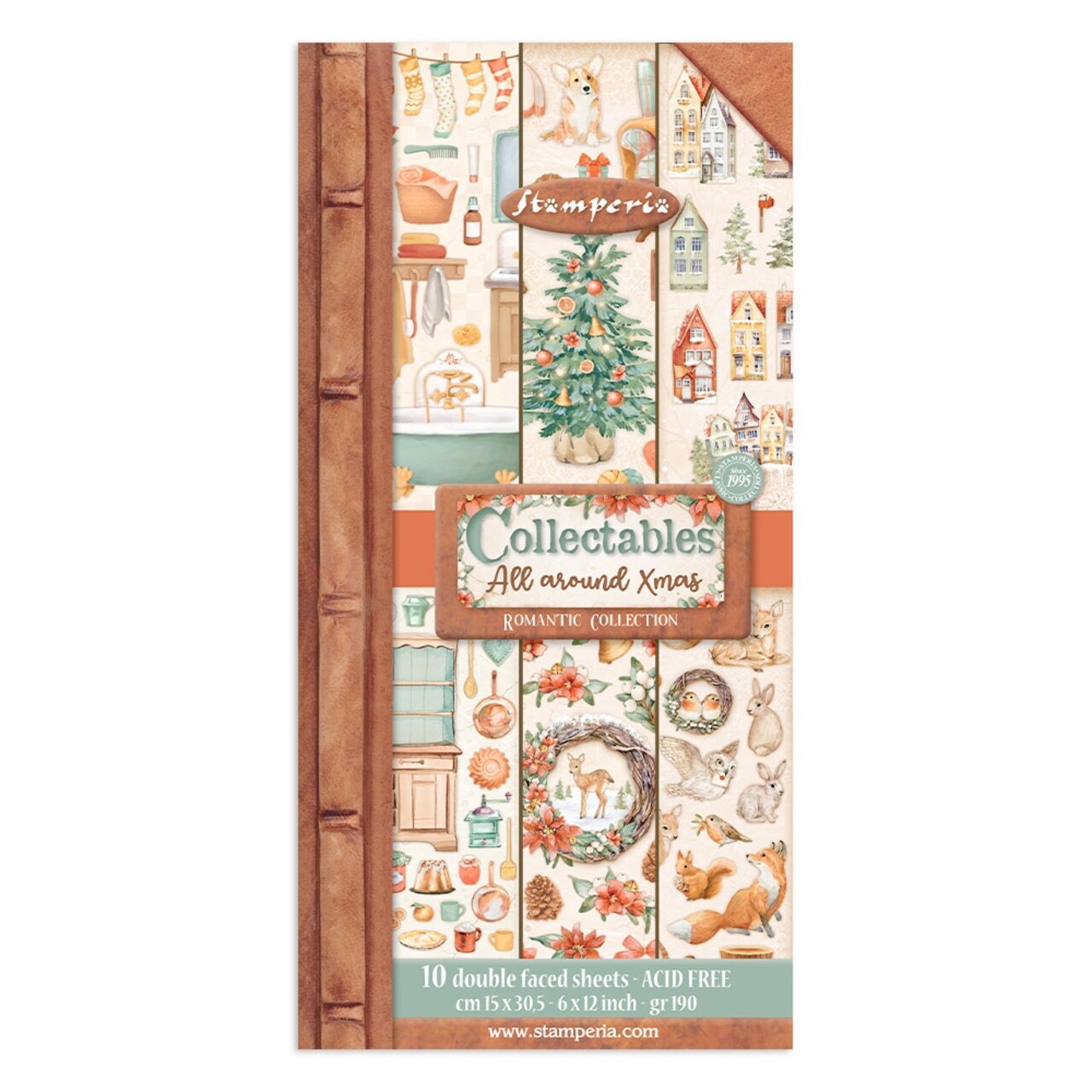 Stamperia Collectables Double-Sided Paper 6"X12" 10/Pkg - Oh-All Around Christmas